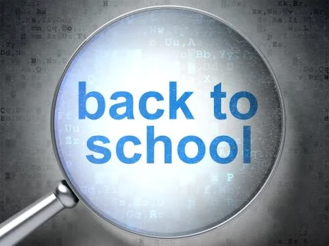 Learning concept: Back to School with optical glass Illustrazione stock