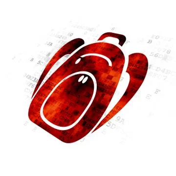 Learning concept: Backpack on Digital background Stock Illustration