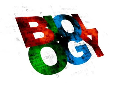 Learning concept: Biology on Digital background Illustrazione stock