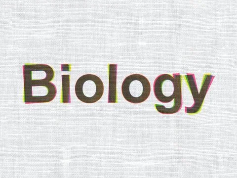 Learning concept: Biology on fabric texture background Stock Illustration