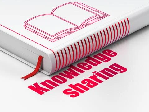 Learning concept: book Book, Knowledge Sharing on white background Illustrazione stock