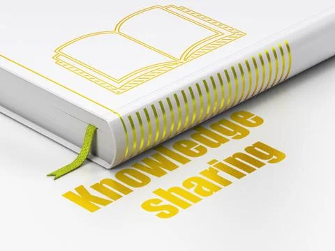 Learning concept: book Book, Knowledge Sharing on white background Illustrazione stock