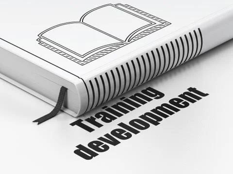 Learning concept: book Book, Training Development on white background Stockillustratie