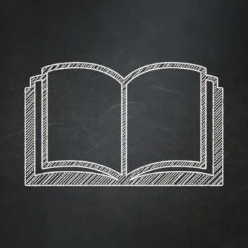 Learning concept: Book on chalkboard background Stock Illustration