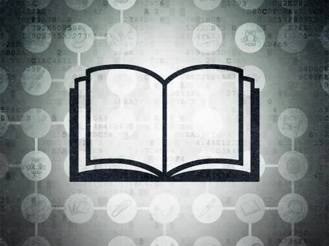 Learning concept: Book on Digital Paper background 스톡 일러스트