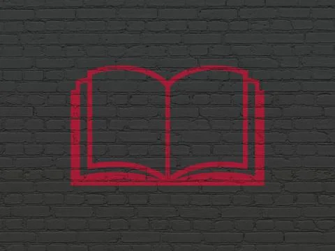 Learning concept: Book on wall background Stock Illustration