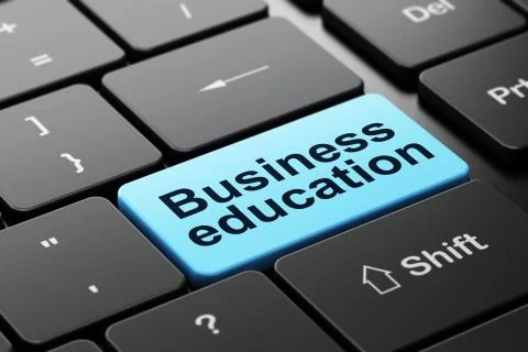 Learning concept: Business Education on computer keyboard background Illustrazione stock
