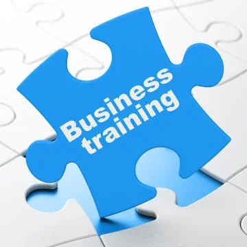 Learning concept: Business Training on puzzle background Stock Illustration