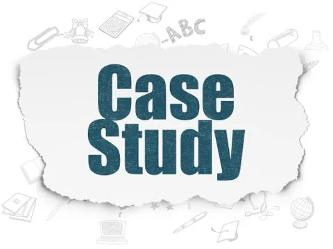 Learning concept: Case Study on Torn Paper background Stock Illustration