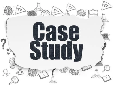 Learning concept: Case Study on Torn Paper background Stock Illustration