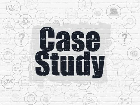 Learning concept: Case Study on wall background Stock Illustration