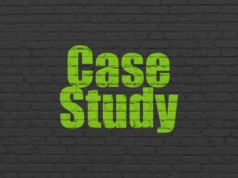 Learning concept: Case Study on wall background Stock Illustration