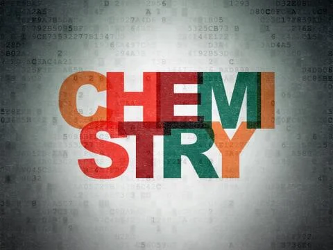Learning concept: Chemistry on Digital Data Paper background 스톡 일러스트