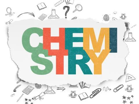 Learning concept: Chemistry on Torn Paper background Illustrazione stock