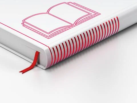 Learning concept: closed book, Book on white background Stock Illustration