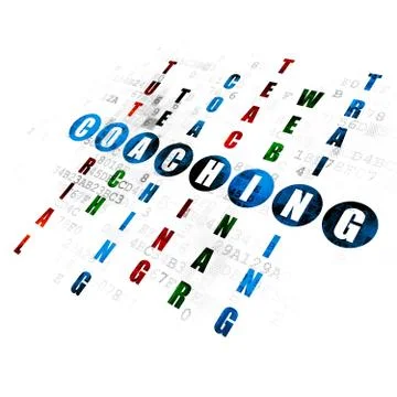 Learning concept: Coaching in Crossword Puzzle Illustrazione stock