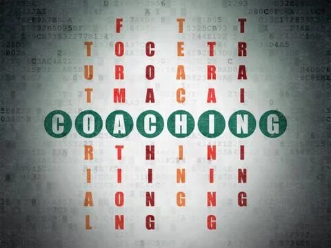 Learning concept: Coaching in Crossword Puzzle Stock Illustration