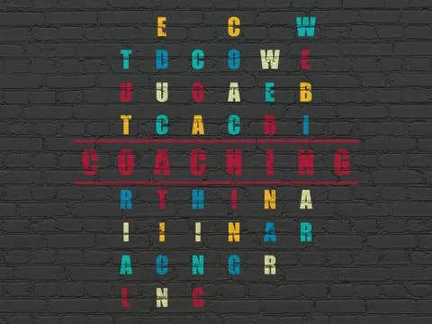 Learning concept: Coaching in Crossword Puzzle Stock Illustration