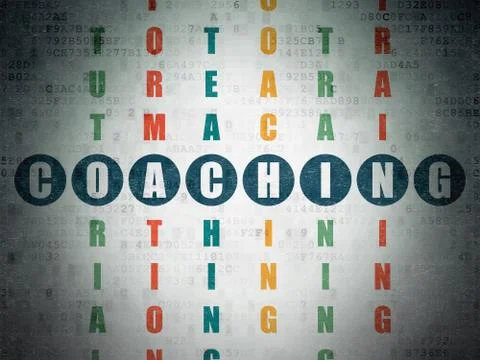 Learning concept: Coaching in Crossword Puzzle Stock Illustration