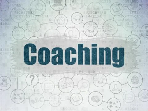 Learning concept: Coaching on Digital Data Paper background Illustrazione stock