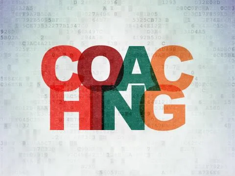 Learning concept: Coaching on Digital Data Paper background Stock Illustration
