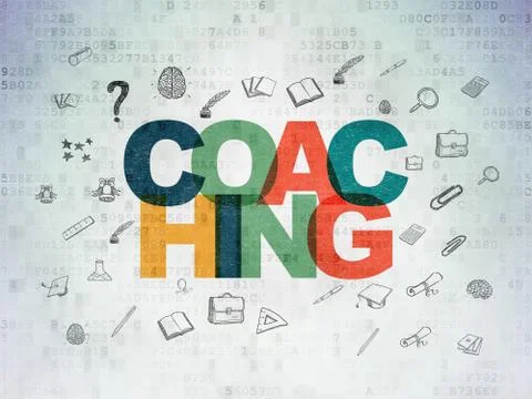 Learning concept: Coaching on Digital Paper background Stock Illustration