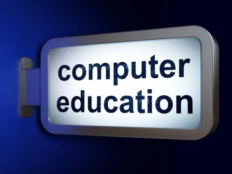 Learning concept: Computer Education on billboard background Stock Illustration