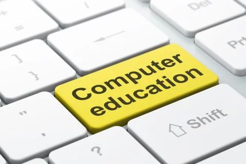 Learning concept: Computer Education on computer keyboard background Stock Illustration