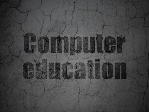 Learning concept: Computer Education on grunge wall background Stock Illustration