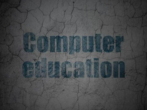 Learning concept: Computer Education on grunge wall background Stock Illustration