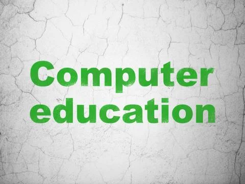 Learning concept: Computer Education on wall background Illustrazione stock