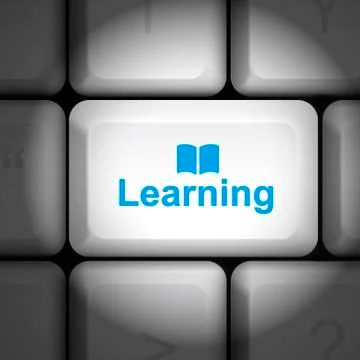 Learning concept with computer keyboard Stock Illustration