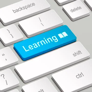 Learning concept with computer keyboard Stock Illustration