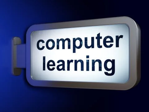 Learning concept: Computer Learning on billboard background Stock Illustration
