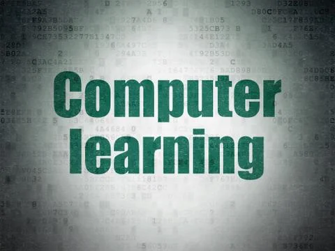 Learning concept: Computer Learning on Digital Paper background Illustrazione stock