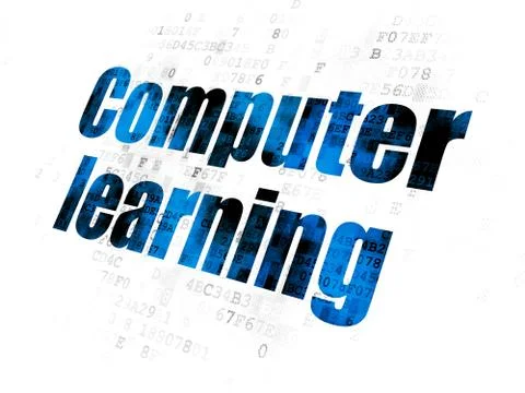 Learning concept: Computer Learning on Digital background Stock Illustration