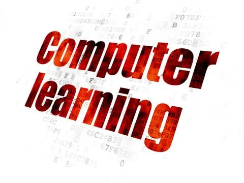 Learning concept: Computer Learning on Digital background 스톡 일러스트