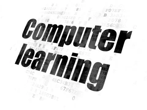 Learning concept: Computer Learning on Digital background Illustrazione stock