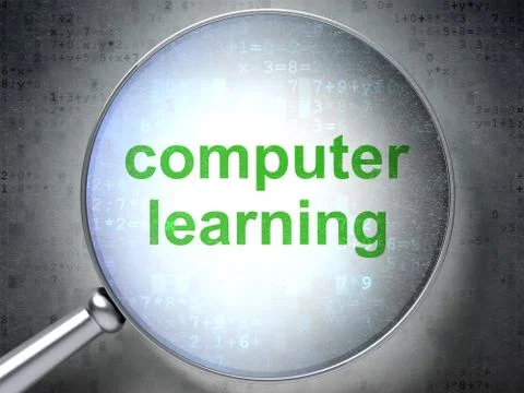 Learning concept: Computer Learning with optical glass 스톡 일러스트