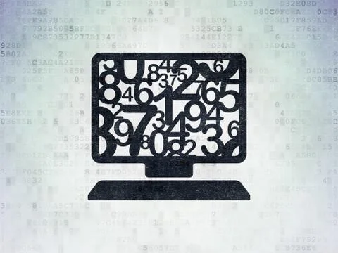 Learning concept: Computer Pc on Digital Paper background Stock Illustration