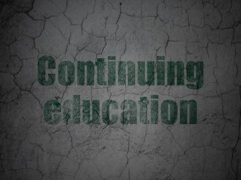 Learning concept: Continuing Education on grunge wall background Illustrazione stock