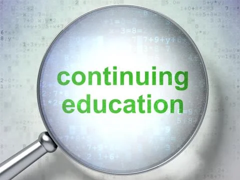 Learning concept: Continuing Education with optical glass イラスト素材