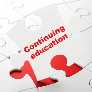 Learning concept: Continuing Education on puzzle background 스톡 일러스트