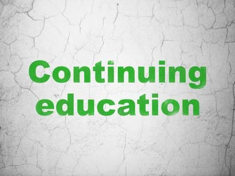 Learning concept: Continuing Education on wall background Illustrazione stock