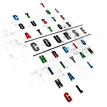 Learning concept: Course in Crossword Puzzle Illustrazione stock