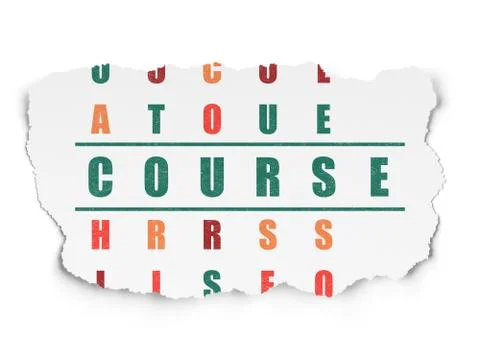 Learning concept: Course in Crossword Puzzle Stockillustratie