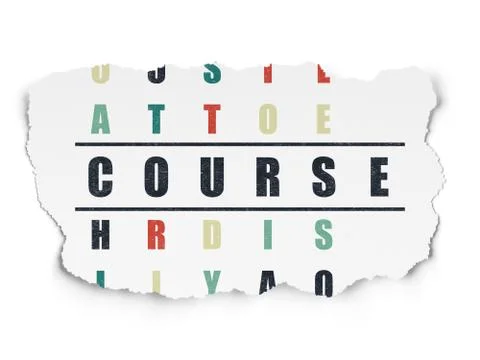 Learning concept: Course in Crossword Puzzle 스톡 일러스트
