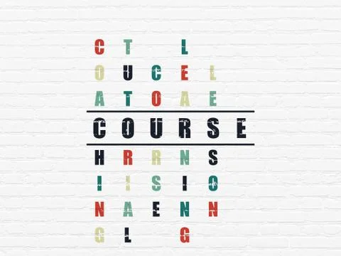 Learning concept: Course in Crossword Puzzle Stock Illustration