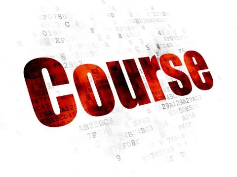 Learning concept: Course on Digital background Stock Illustration