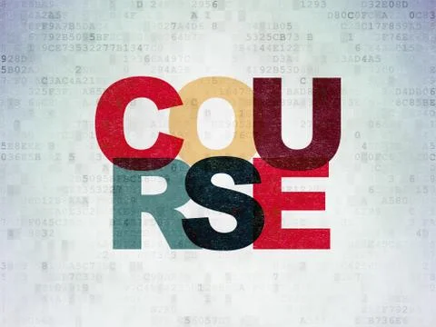 Learning concept: Course on Digital Data Paper background Stock Illustration